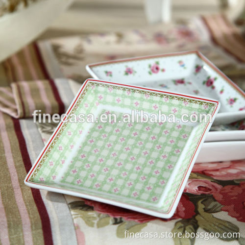 4.75 Inches Elegant New Bone China Square Shape Dinner Plate set
